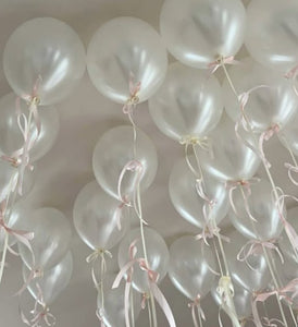 Ceiling balloons with satin bow (Approx. 14 balloons per bundle)